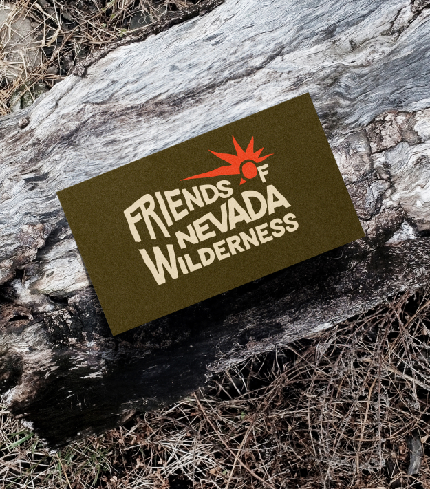 Business card on a branch in nature. 